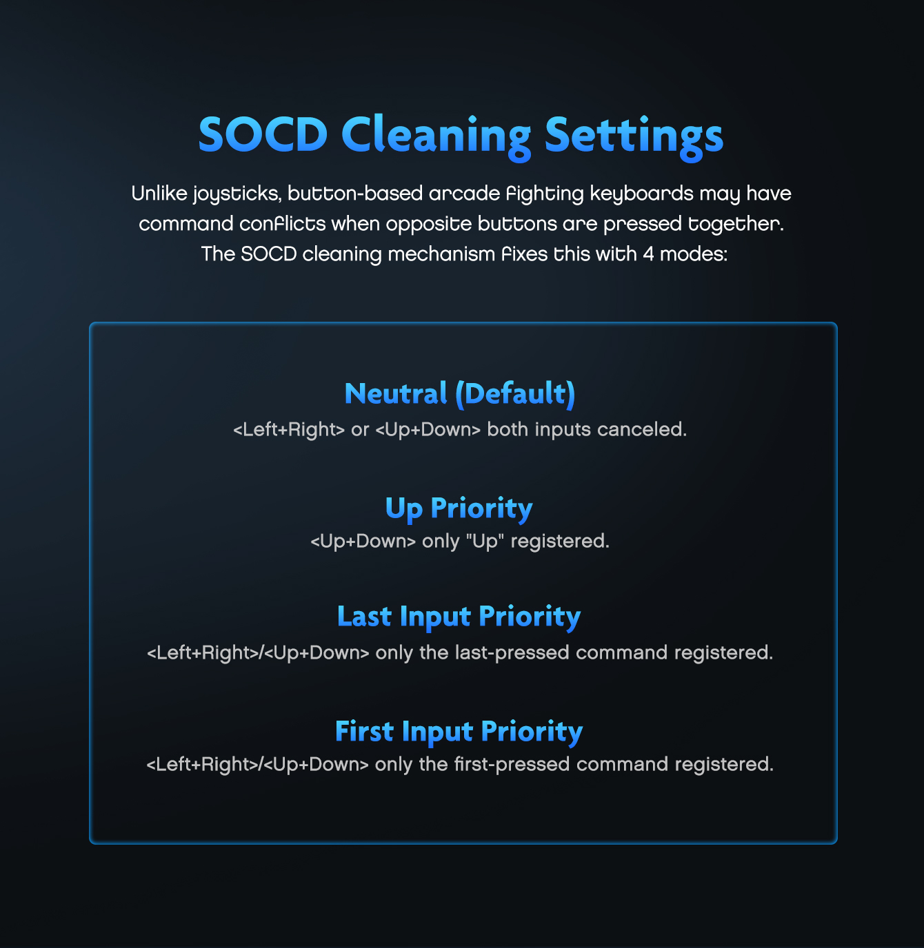 SOCD Cleaning Settings