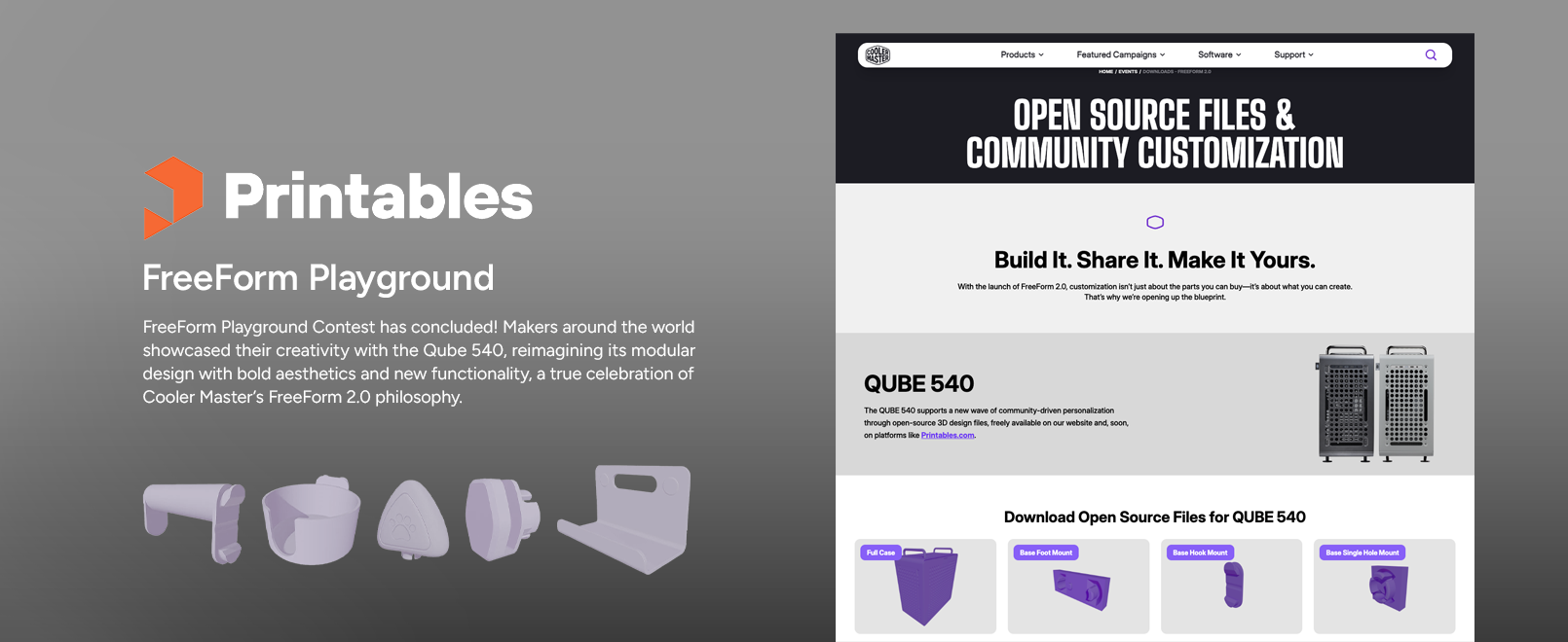 Cooler Master QUBE 540 Stardust Iron ATX Mid-Tower PC Case 