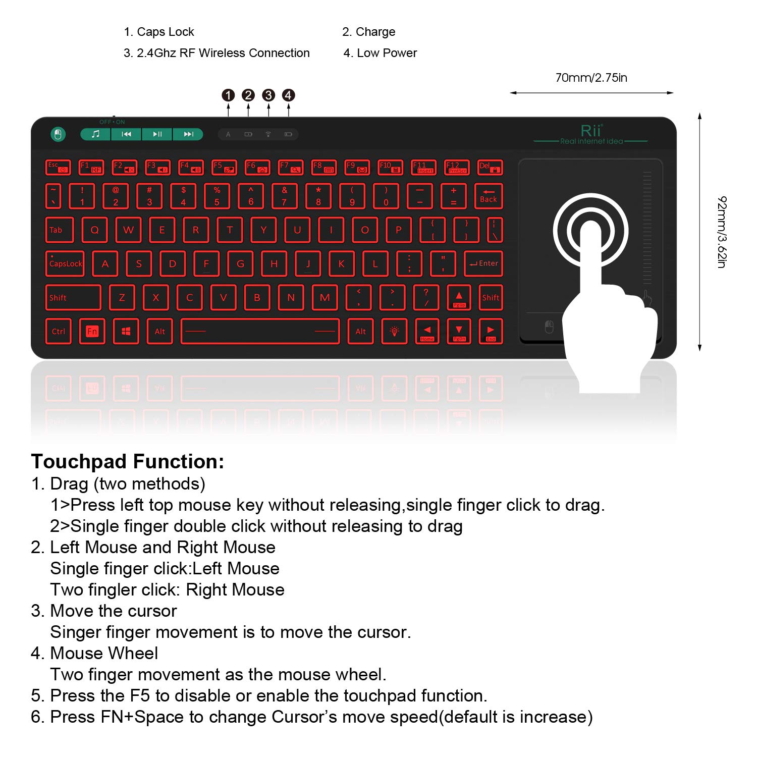 Rechargeable Wireless Keyboard