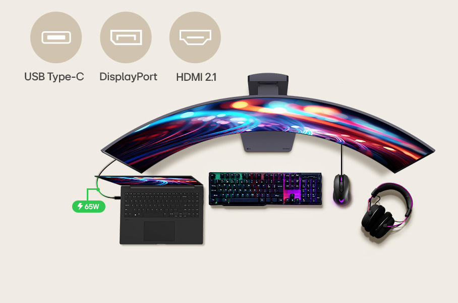 LG UltraGear 45GX900A-B HDR400 USB-C OLED Curved Gaming Computer Monitor