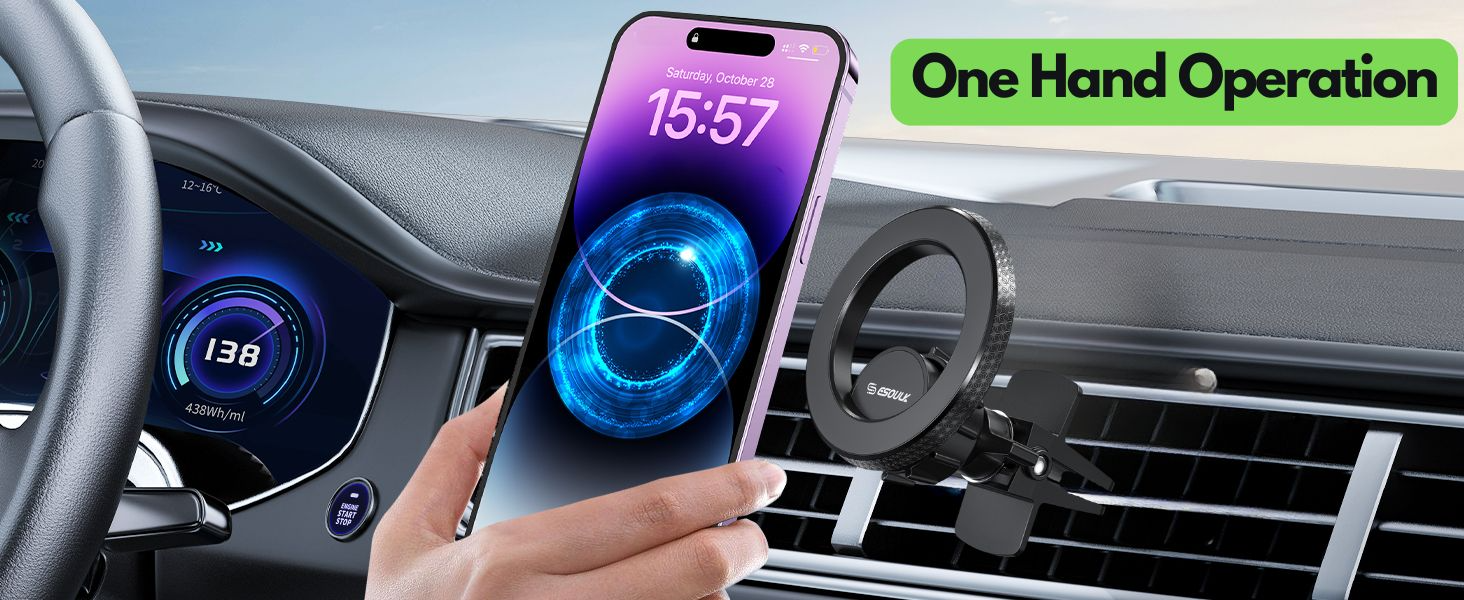 one hand operation car phone holder