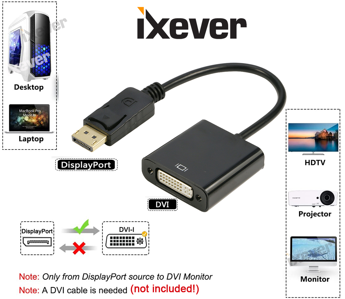 dp to dvi adapter cable