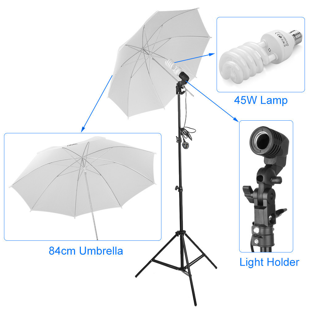 45W White Umbrellas Silver Black