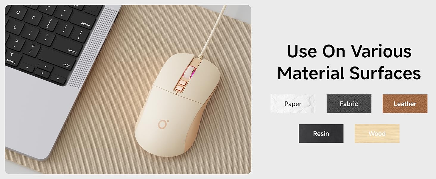 Wired Gaming Mouse, 7-Button Ergonomic Computer Corded USB Mouse with 2400 DPI, 4 Adjustment Levels