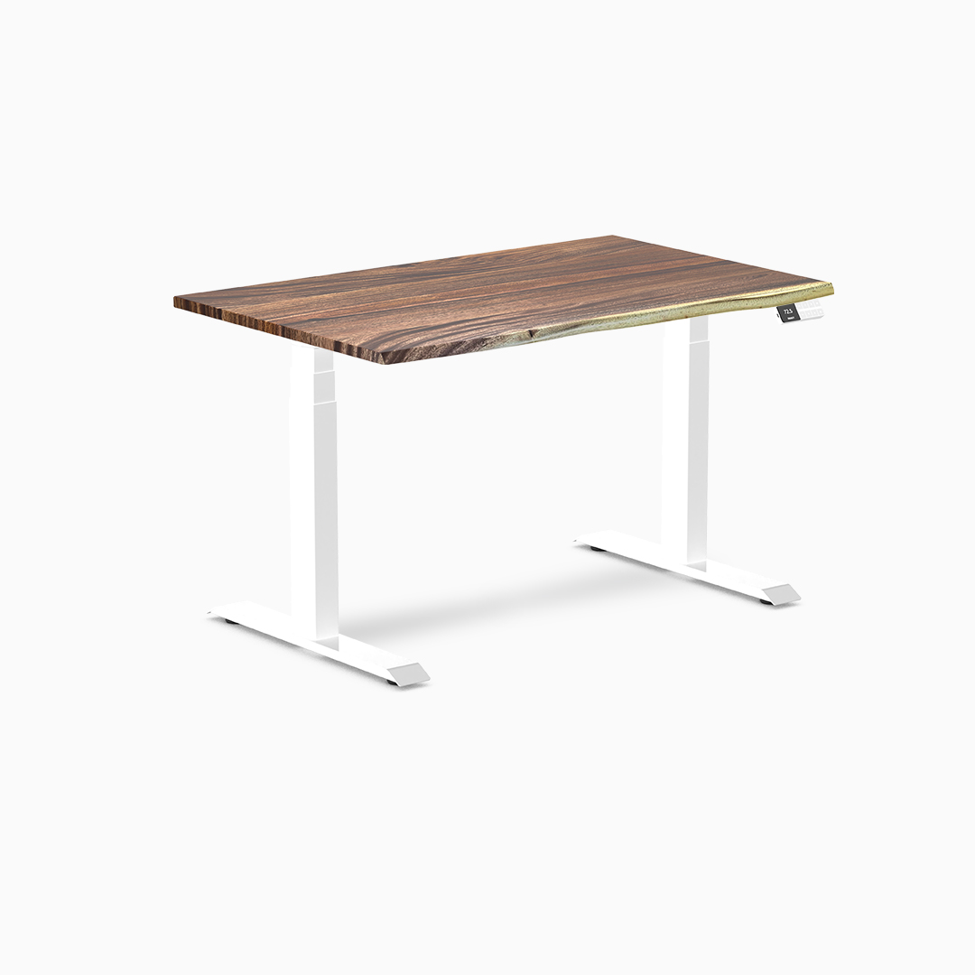 hardwood standing desk, sit stand desk, height adjustable desk, ergonomic desk, dual motor