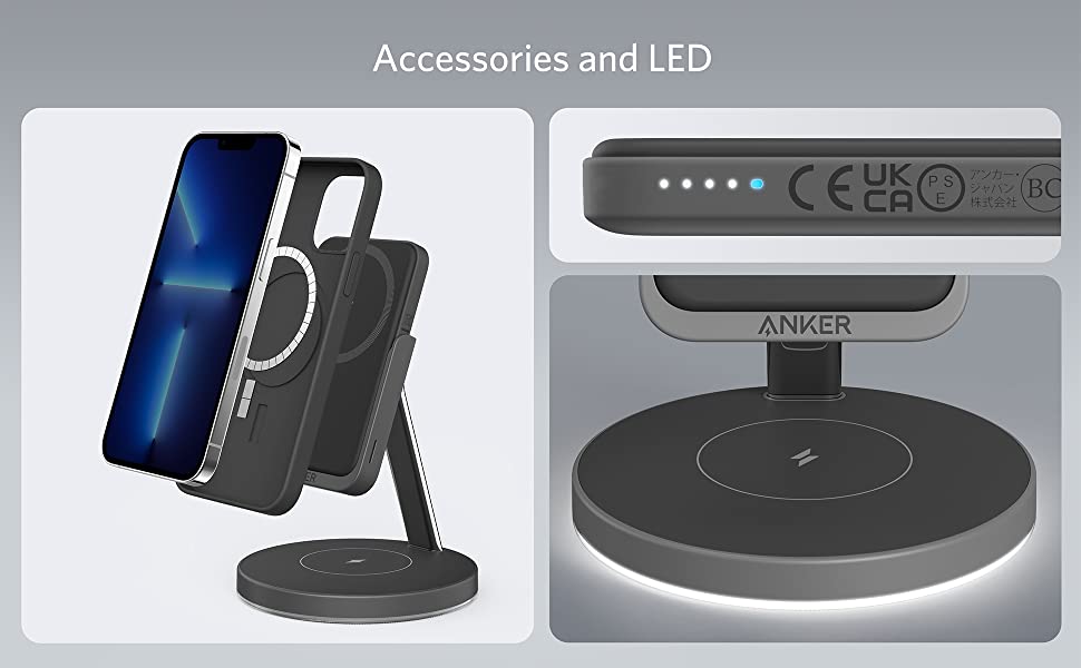 Anker Magnetic Wireless Charger, 633 MagGo 2-in-1 Wireless