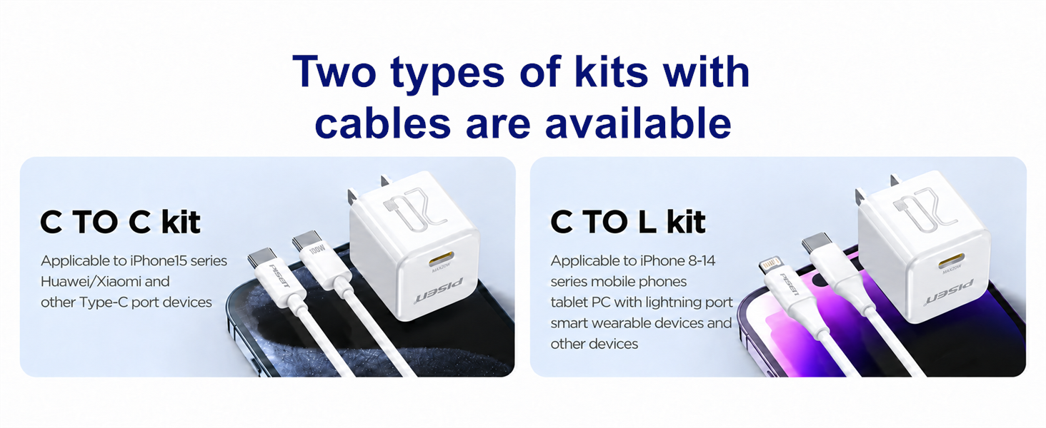 Two types of kits with cables are available