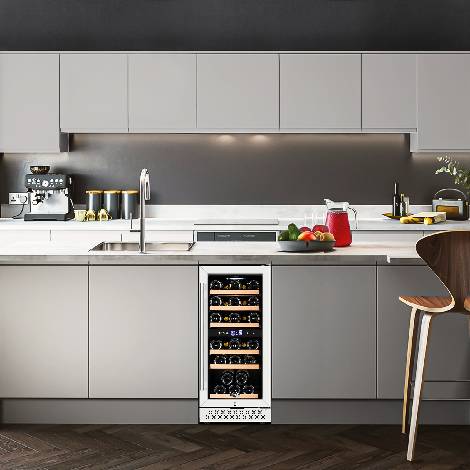 Tylza 15'' Dual Zone Wine Refrigerator 30 Bottle BuiltIn/Freestanding