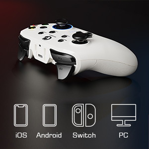 GameSir T4 Pro Bluetooth Wireless Game Controller multi-platform Gamepad  for Nintendo Switch / iOS / Android / PC White 