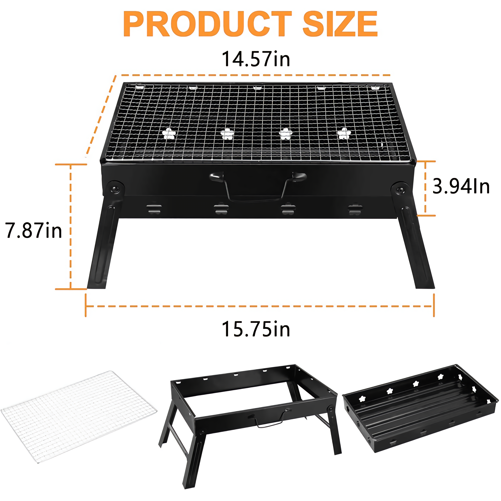 Portable Barbecue BBQ Grill Foldable BBQ Grill Charcoal Barbecue BBQ ...