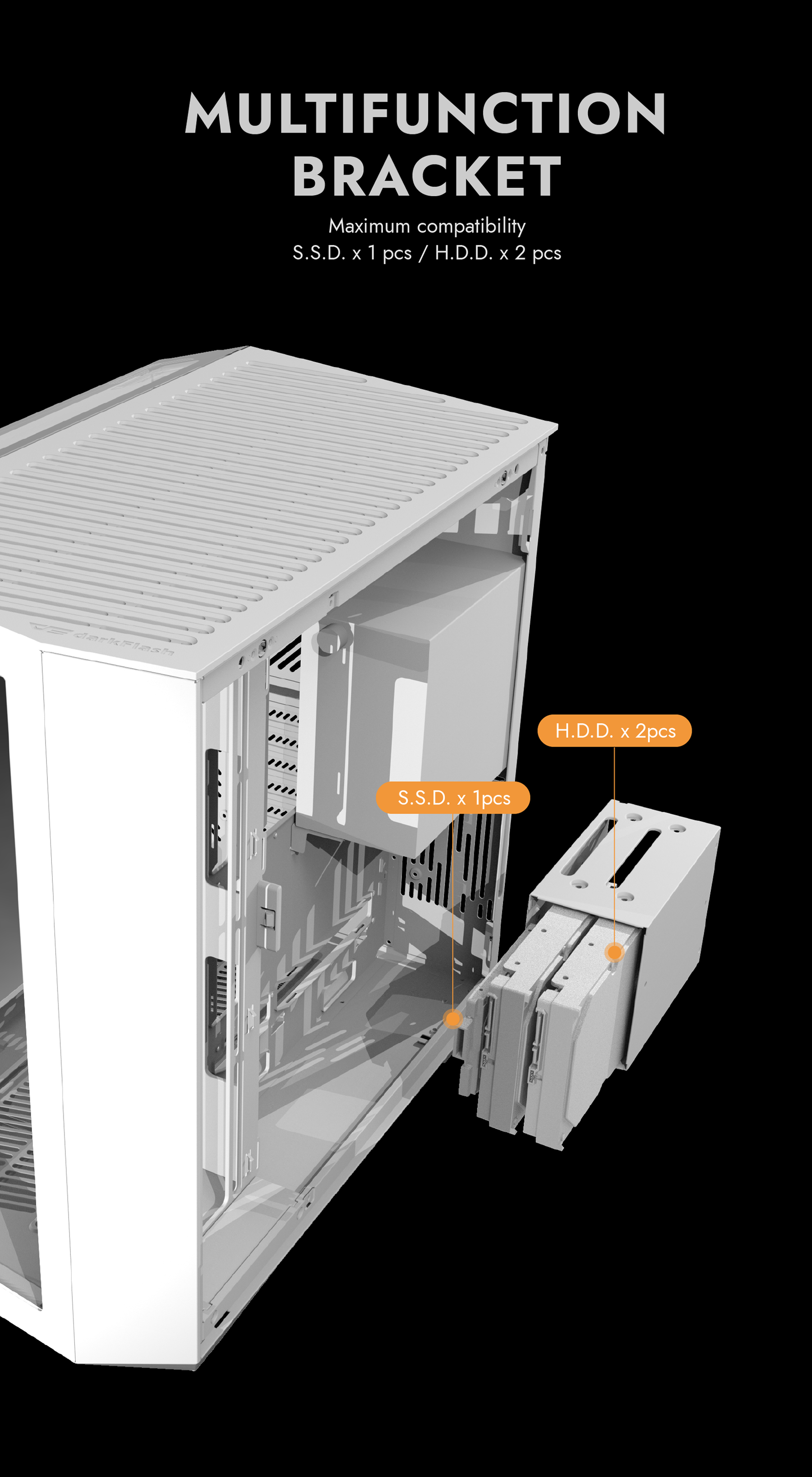 darkFlash DY470 PC Gaming Case White