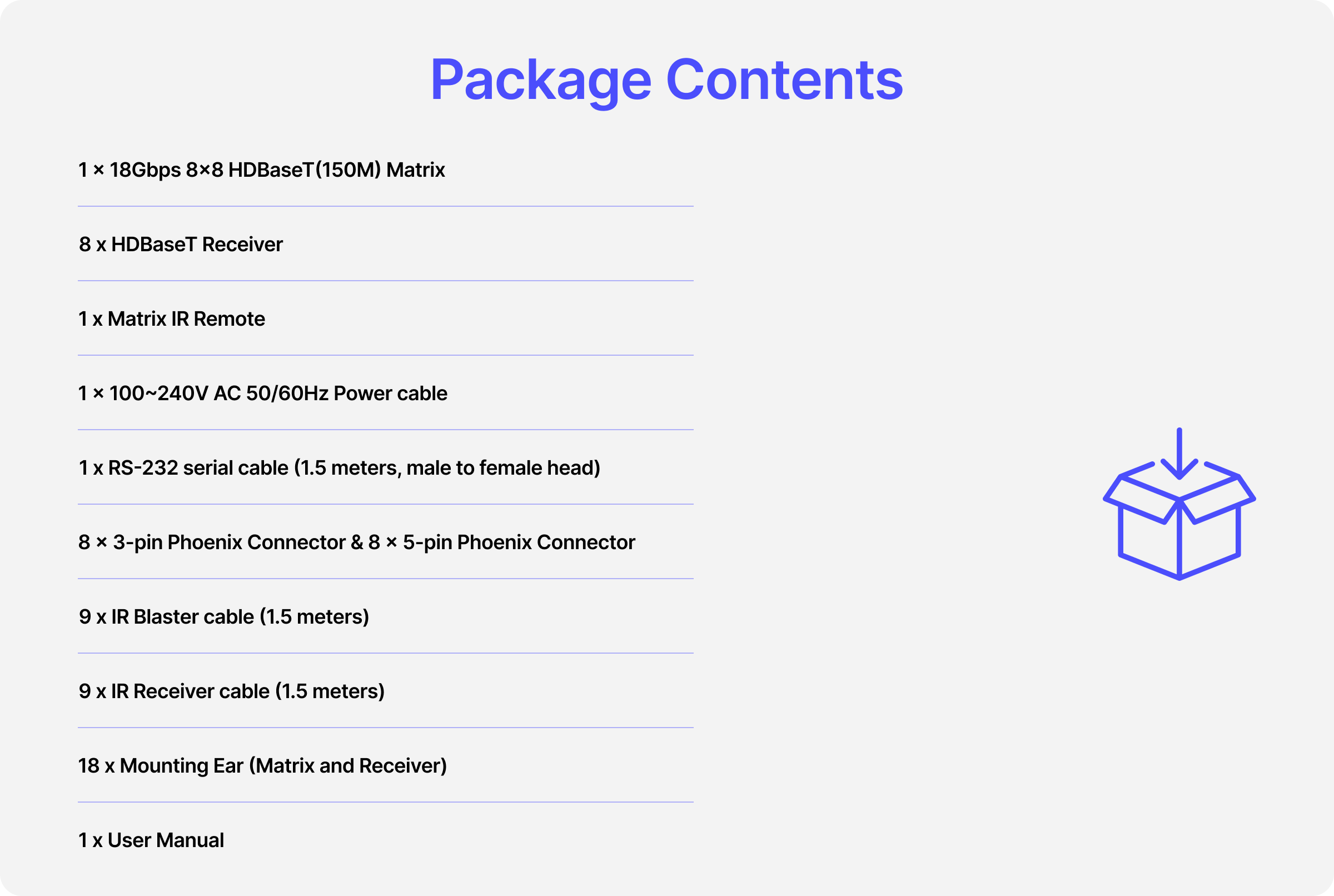 package contents