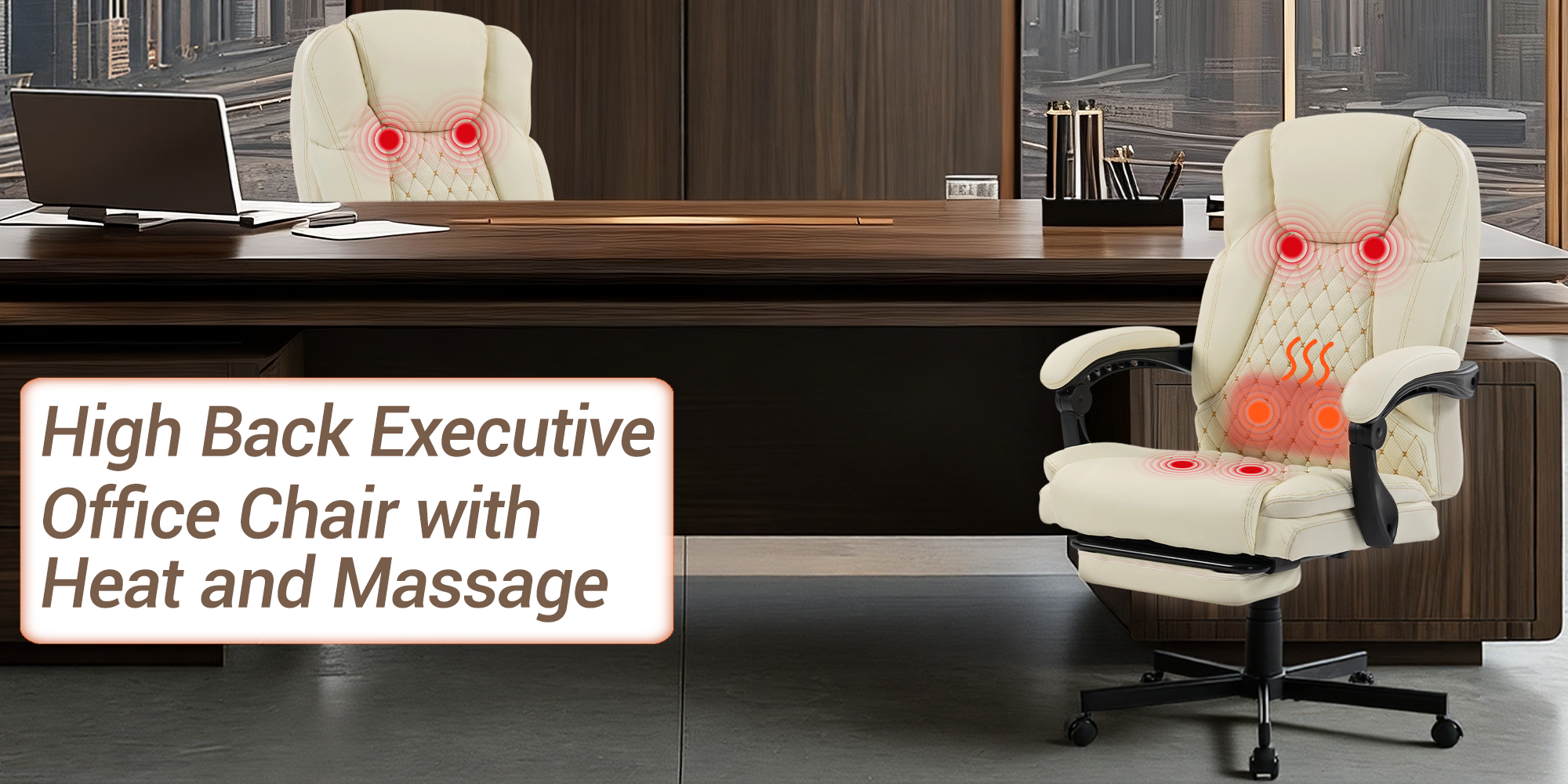 High Back Executive Office Chair with Heat and Massage
