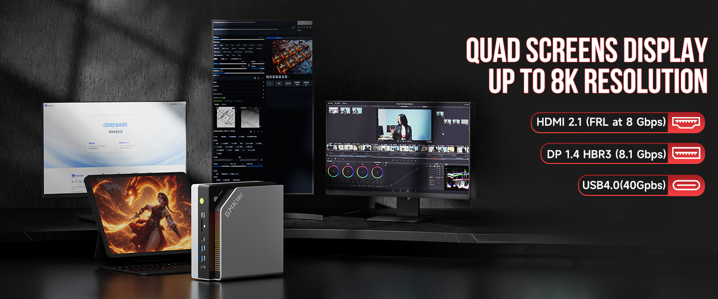Quad Screens 8K Display