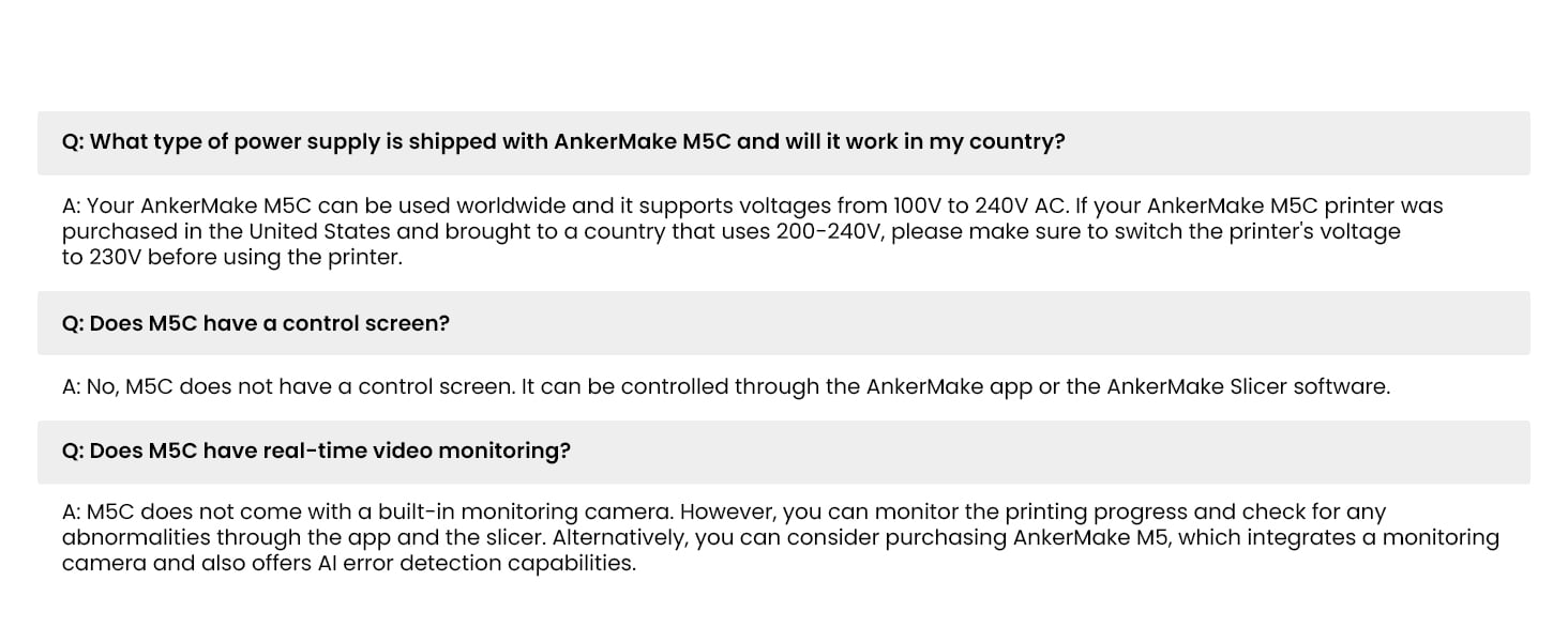  AnkerMake M5C 3D Printer, 500 mm/s High-Speed Printing, All-Metal  Hotend, Supports 300℃ Printing, Control via Multi-Device, Intuitive, 7×7  Auto-Leveling, 220×220×250 mm Print Volume : Industrial & Scientific