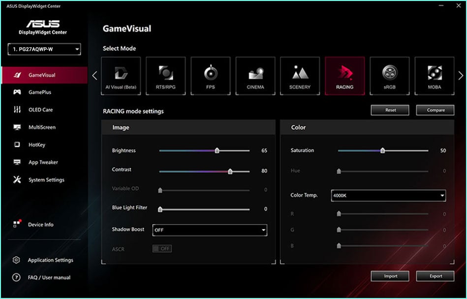 ASUS ROG Swift OLED PG27AQWP-W gaming monitor