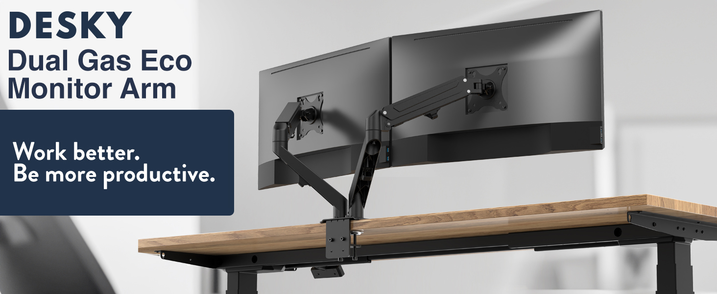 Desky Dual Gas Eco Monitor Arm