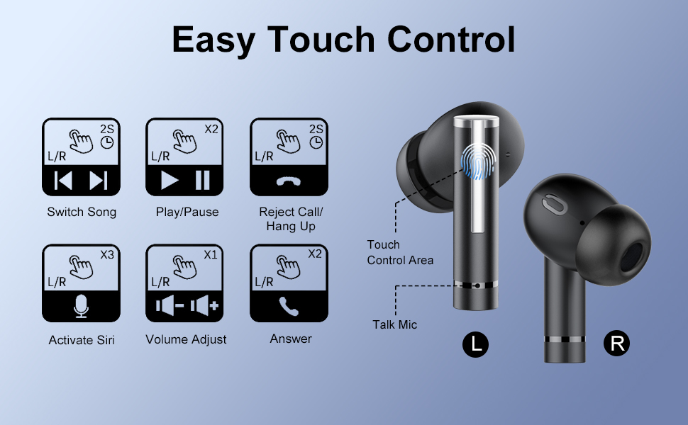 Smart Touch Control, Hassle-Free Listening, Wireless to Fullest!