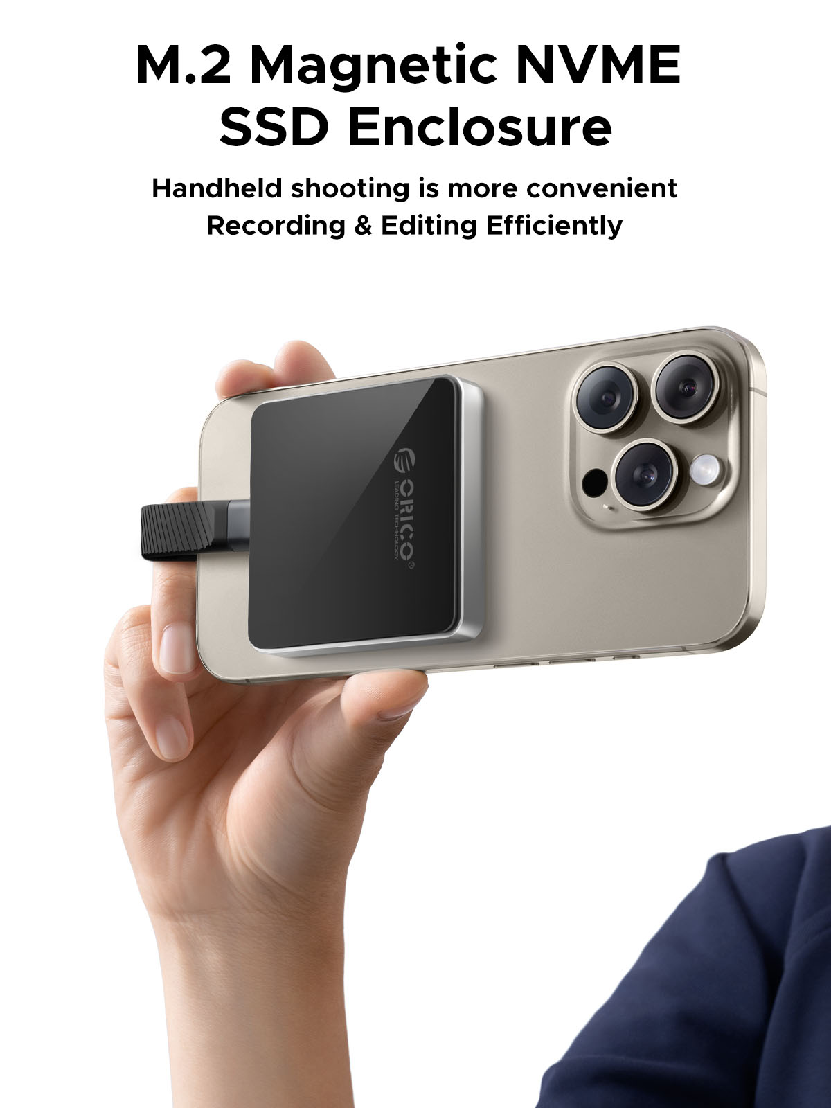 ORICO Magnetic 2230 M.2 NVMe SSD Enclosure 10Gbps M.2 to USB Type C External Adapter for iPhone 15 P