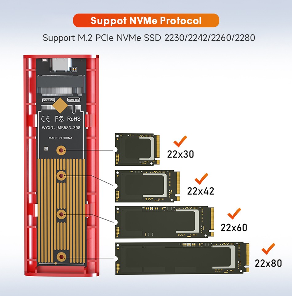 KingSpec M.2 NVMe SSD Enclosure