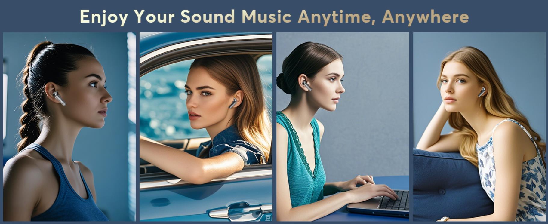Wireless Earbuds Bluetooth 5.4 Earphones in Ear with Dual Noise Cancelling Mic