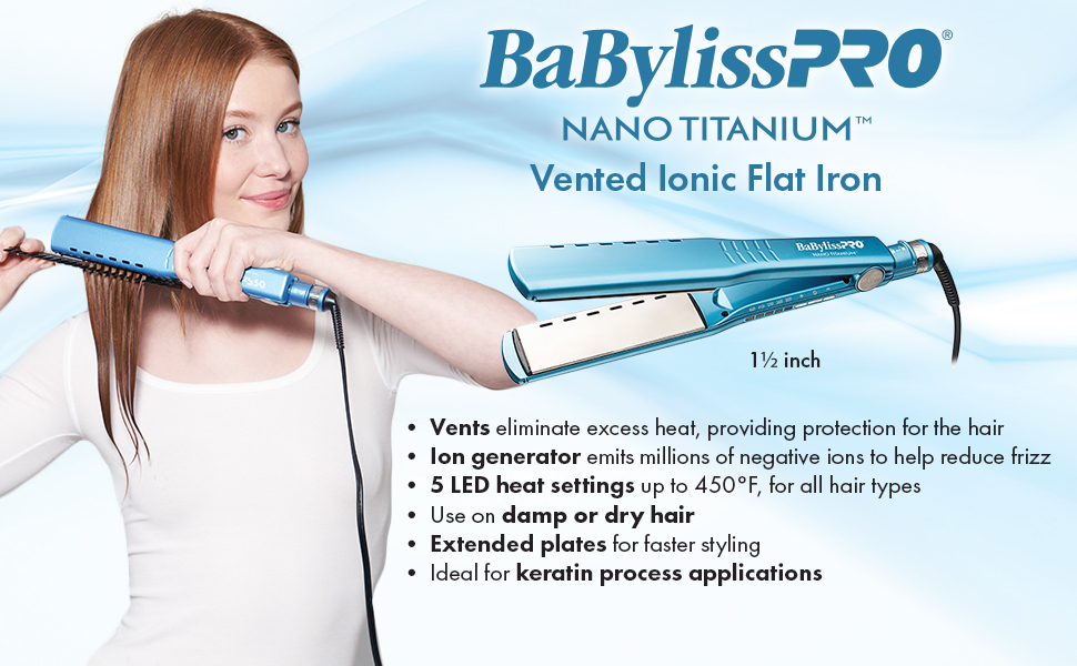 BaByliss Pro Nano Titanium Vented Ionic Flat Iron