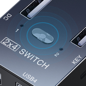 One-button circuit Switch between connected computers or devices with the touch of a button.