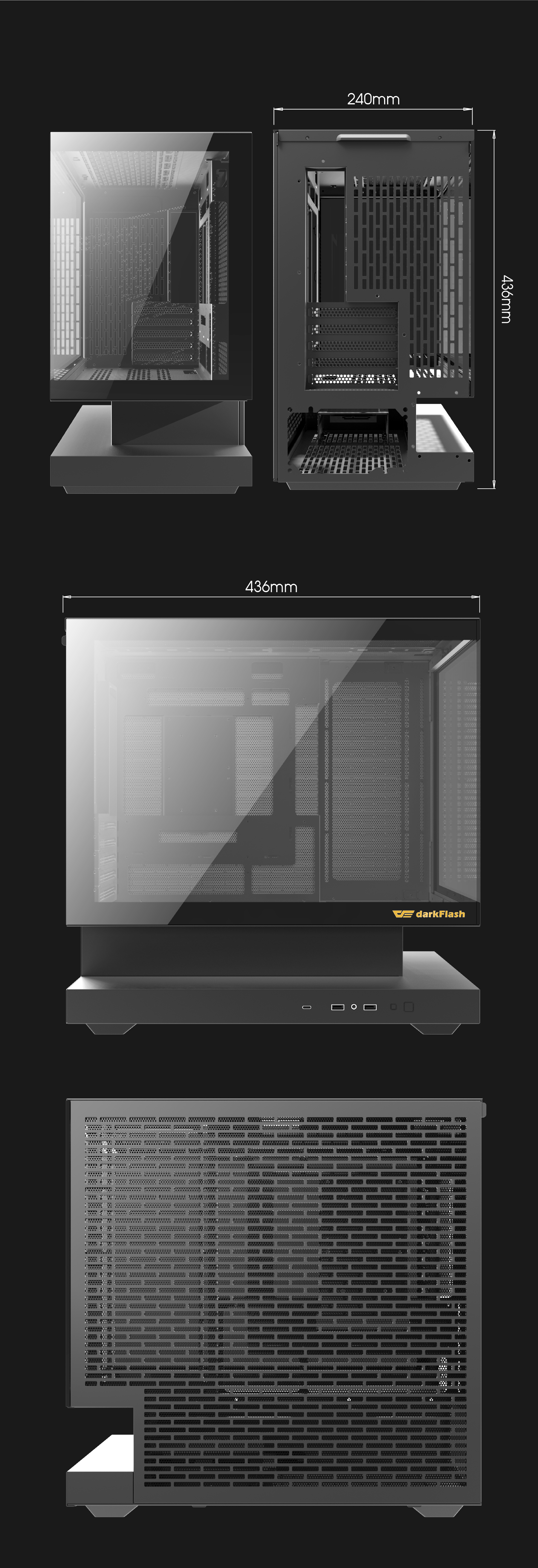 DarkFlash FLOATRON F1 M-ATX PC Case, BLACK