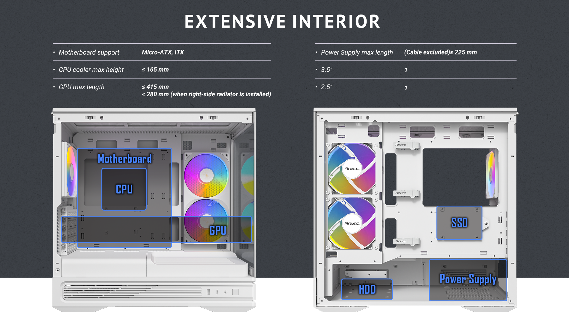 Antec C2M ARGB White Compact MicroATX Case