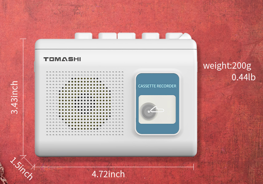 TOMASHI F-119F-318F Portable Cassette Player Tape Recorder
