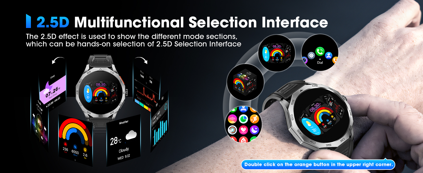 Smart Watch for Men, 1.85" HD Ultra Screen Touch Screen Sport Smartwatch 710mAh Battery Smart Watche