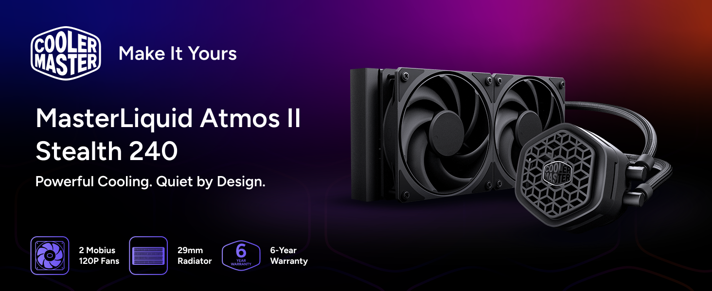 Cooler Master Atmos II Stealth 240 AIO Liquid CPU Cooler