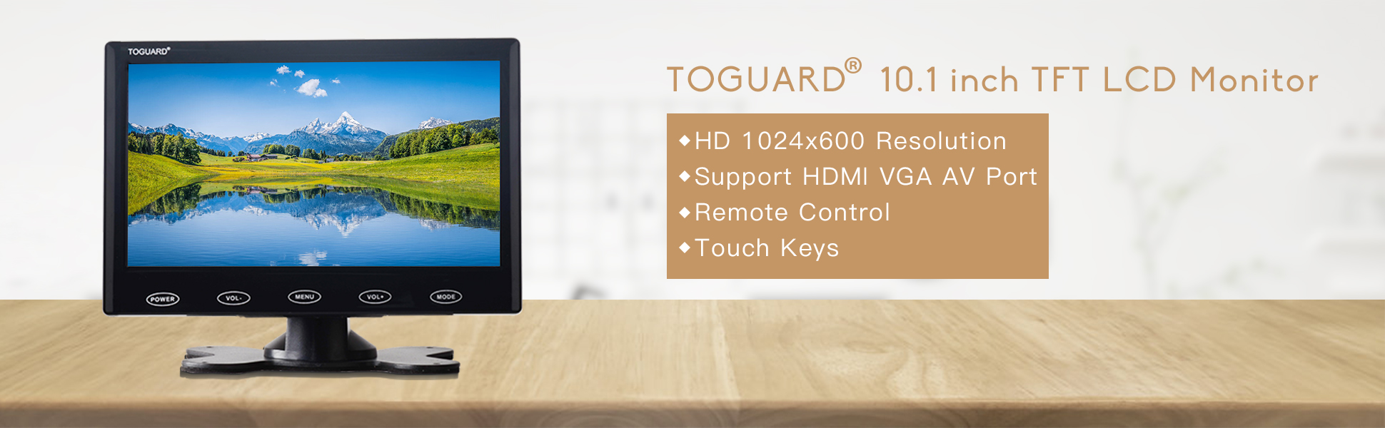 TOGUARD 9インチ 液晶モニター AV/ HDMI/VGA 超薄型 HD 液晶ディスプレイ リモコン/内蔵スビーカー/タッチボタン（未使用品） TOGUARD 9インチ 液晶モニター Toguard - Toguard WR730P 7-inch IPS