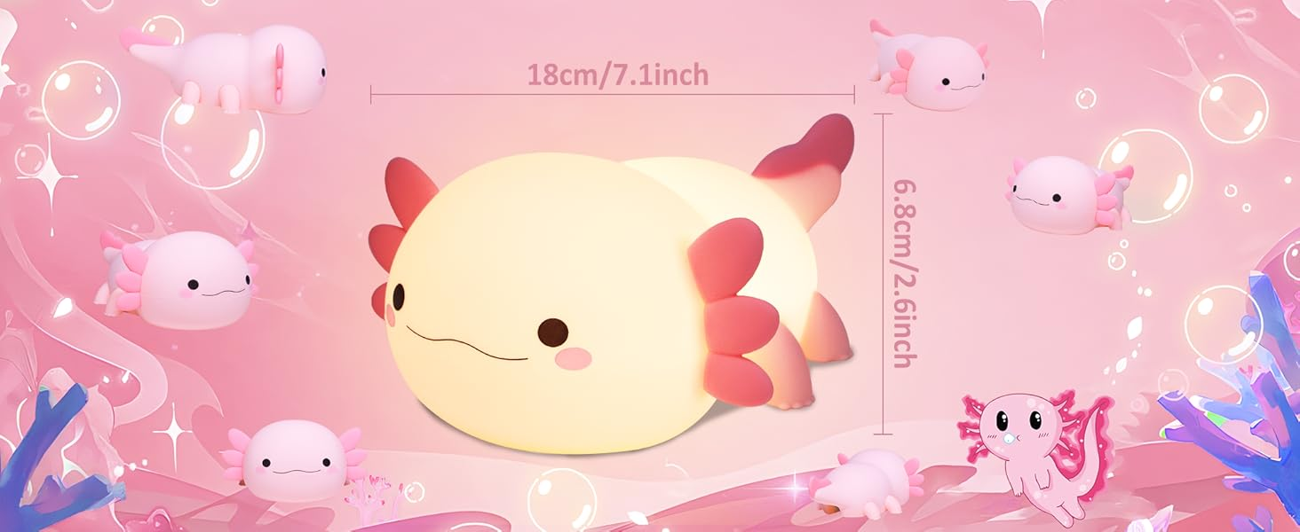 Cute salamander silicone touch baby light, timer  LED night light