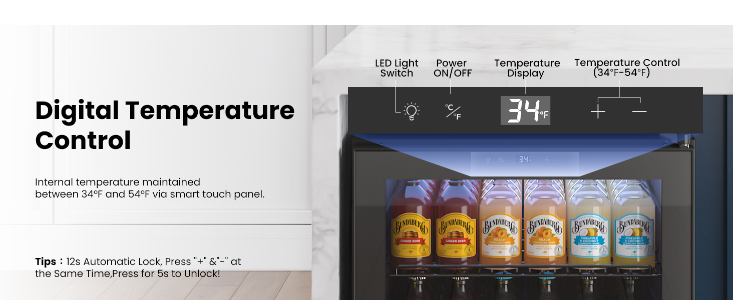 34-54°F digital temp control