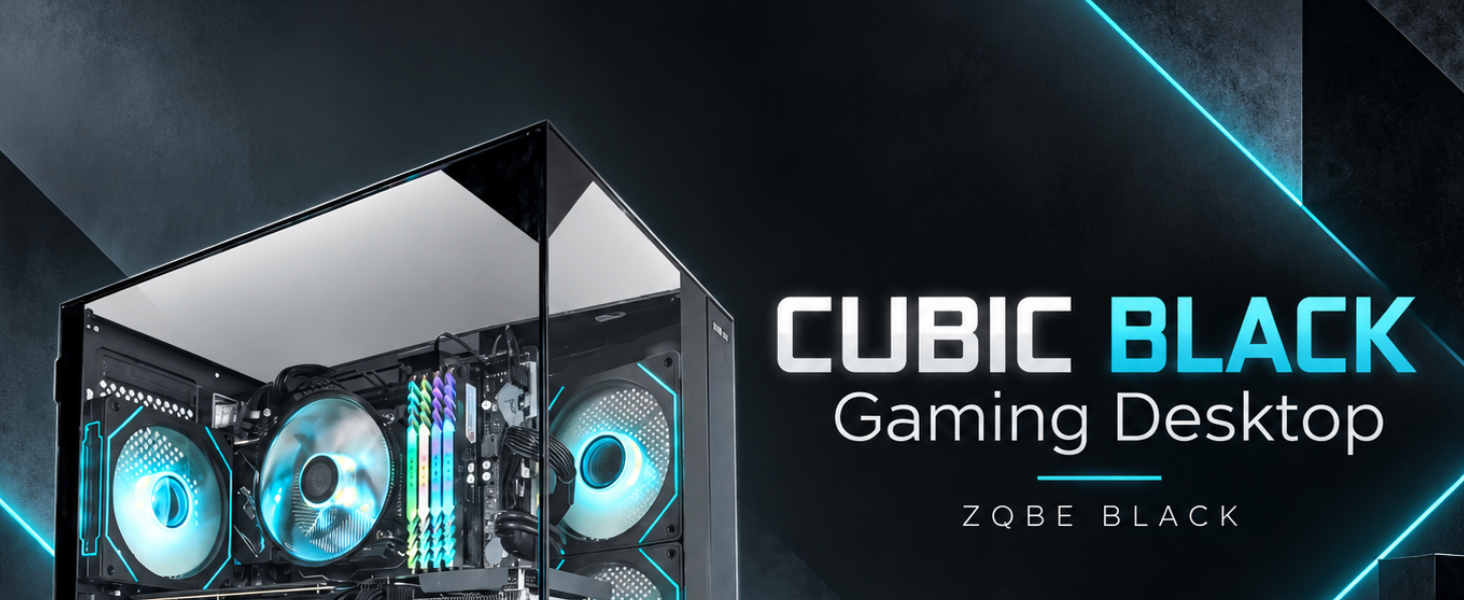 Cubic Black gaming desktop in the ZQBE Black case