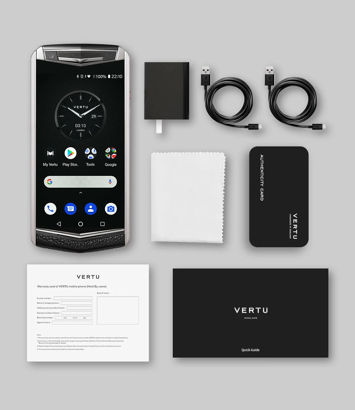 Vertu ASTER P Ti Silver Unlocked Android Smartphone,6G+128G,Titanium Alloy Frame & Sapphire Crystal