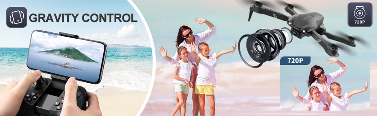 V13 Drone for kids with 720P HD FPV Camera, Foldable Mini RC Quadcopter for Beginners Toys Gifts