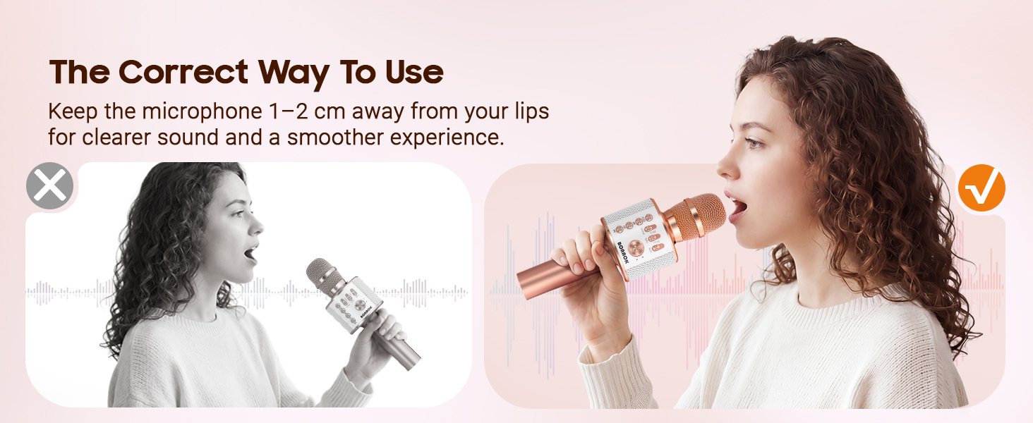 BONAOK Q37 Wireless Bluetooth Karaoke Microphone