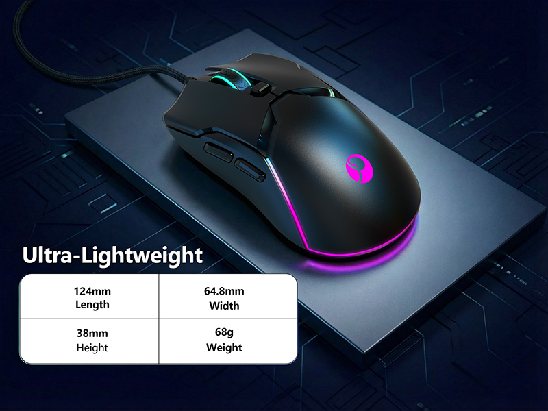 As a highly customizable computer mouse, it allows you to freely adjust DPI and RGB lighting for any