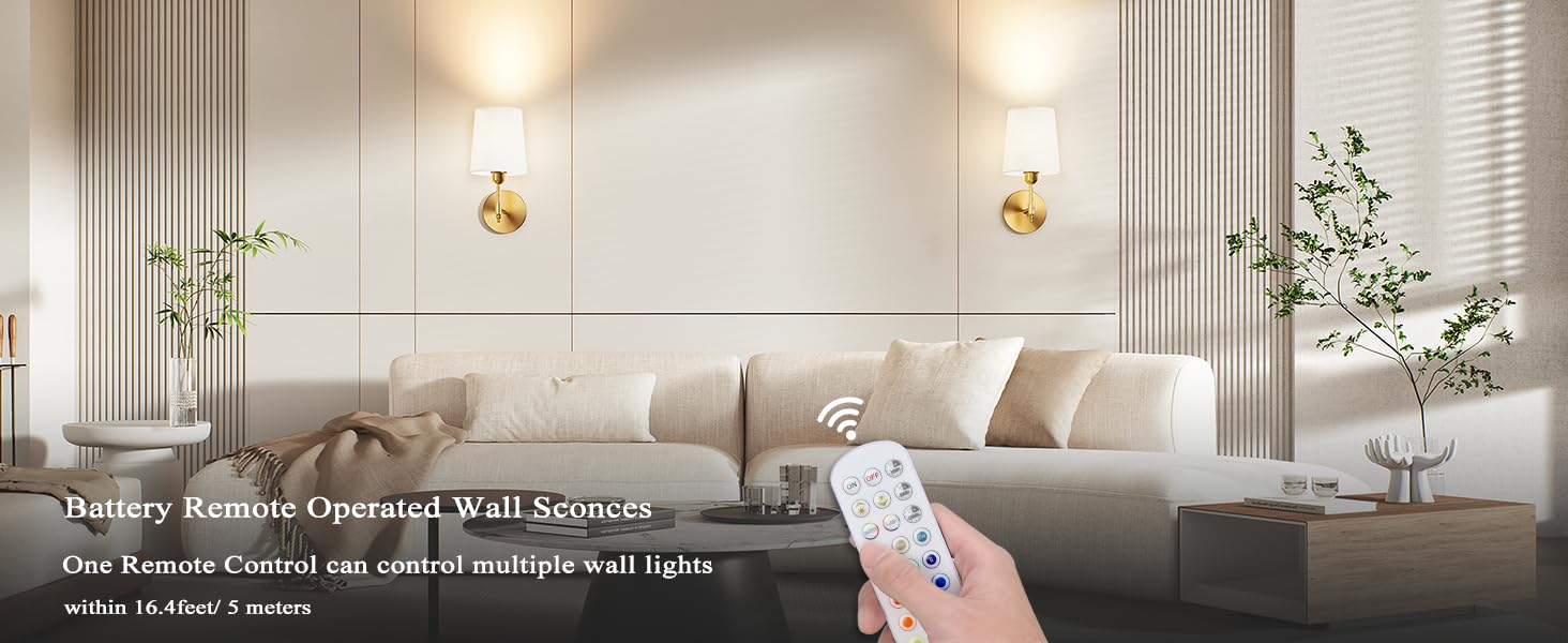 Battery Remote Operated Wall Sconces