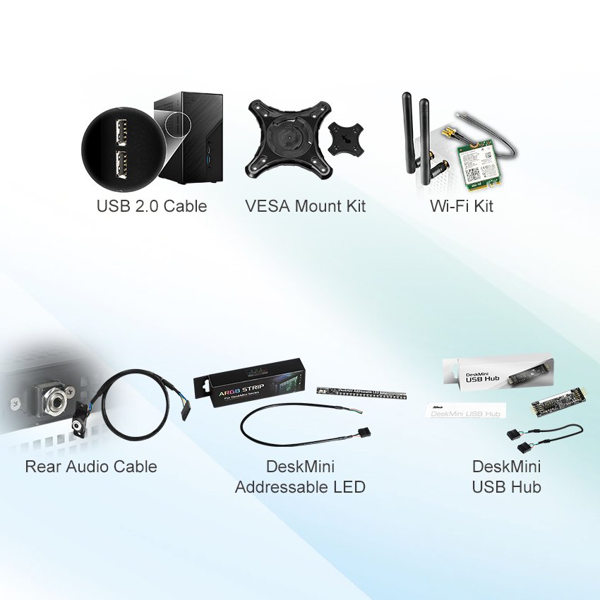 ASRock Deskmini B860W Intel Socket LGA1851 Black Barebone