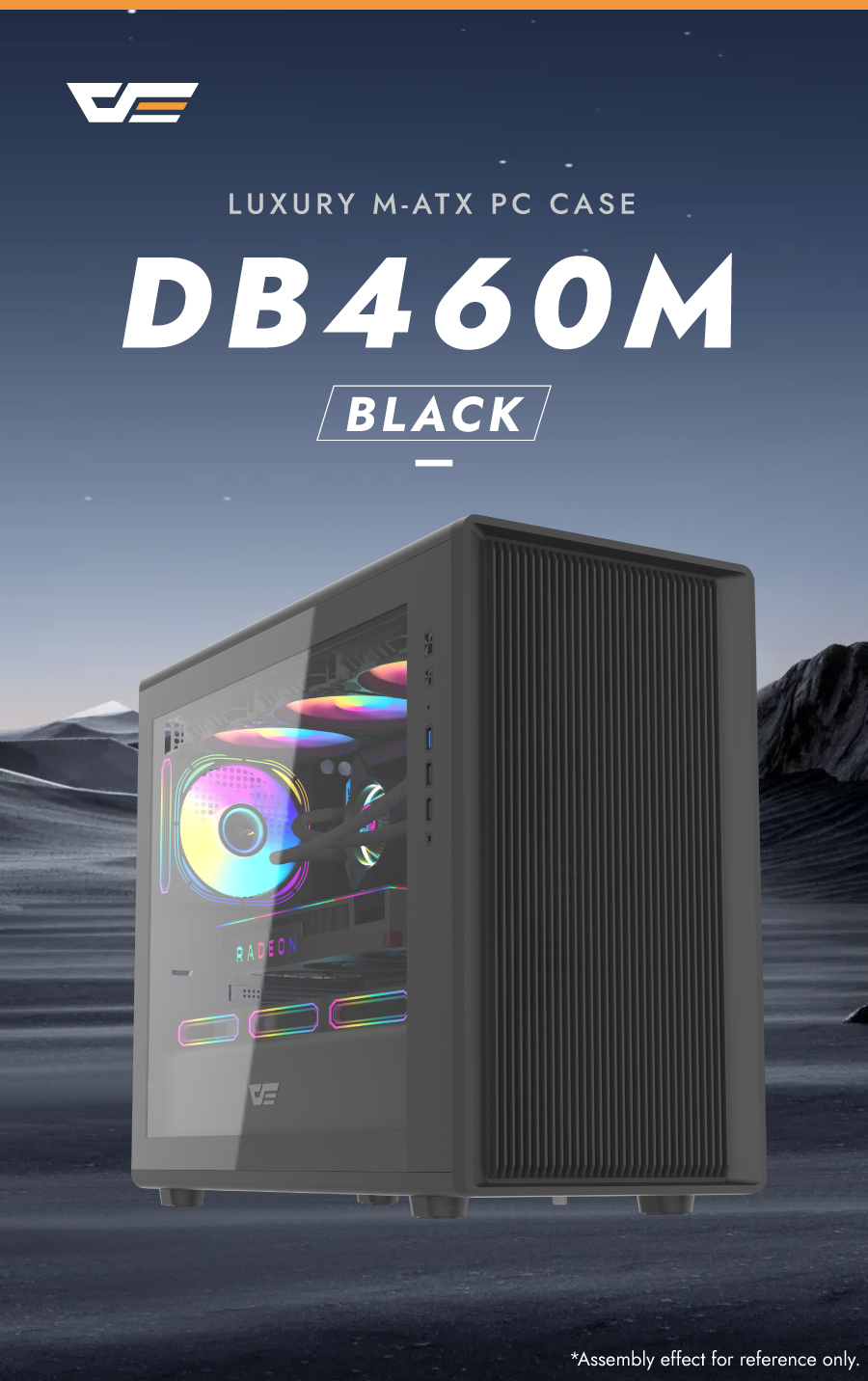darkFlash DB460M, Micro-ATX PC Gaming Case, High Airflow Full Mesh Front Panel