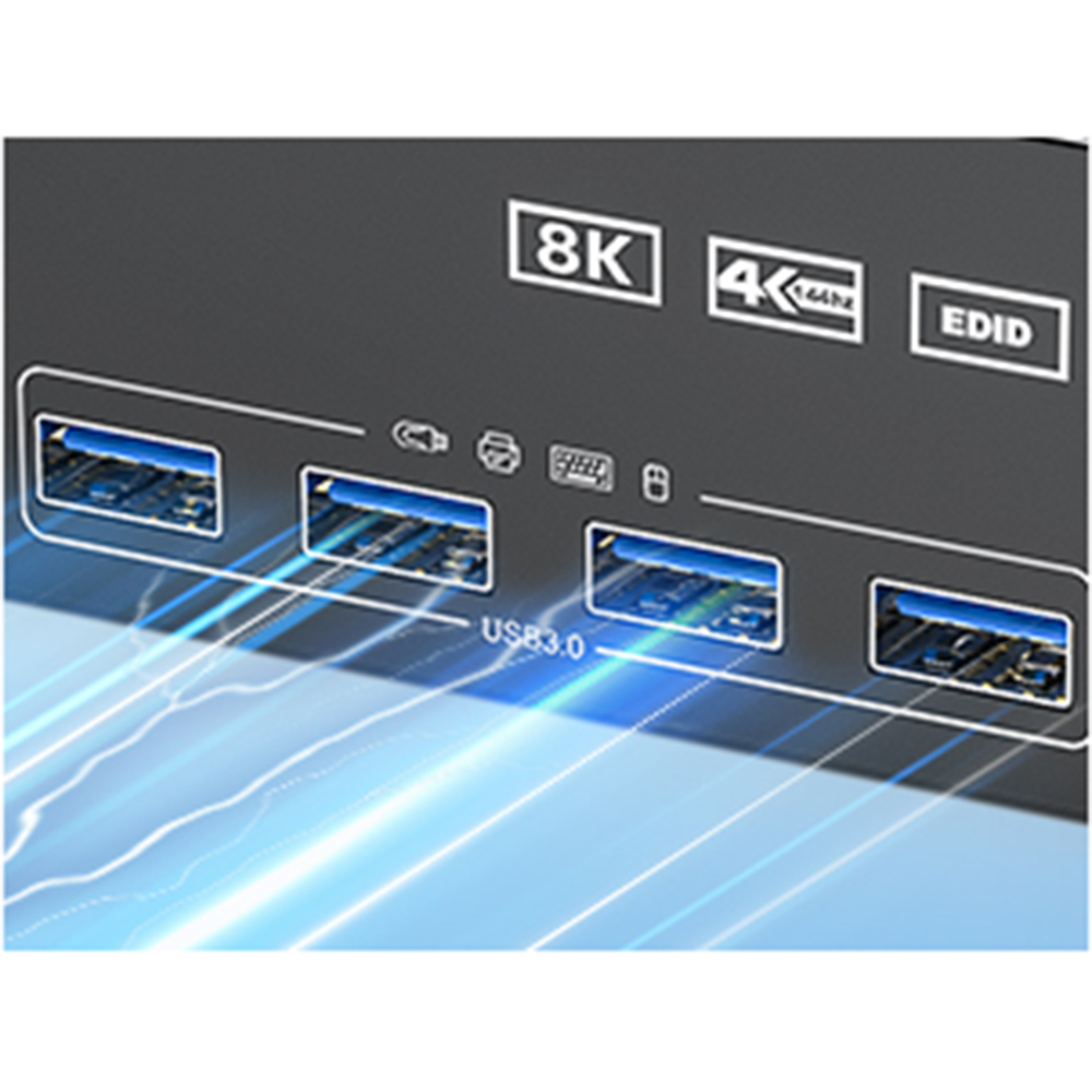 4 USB3.0 Ports USB3.0 is compatible with USB3.0, and the data transmission speed can reach 5Gbps, wh