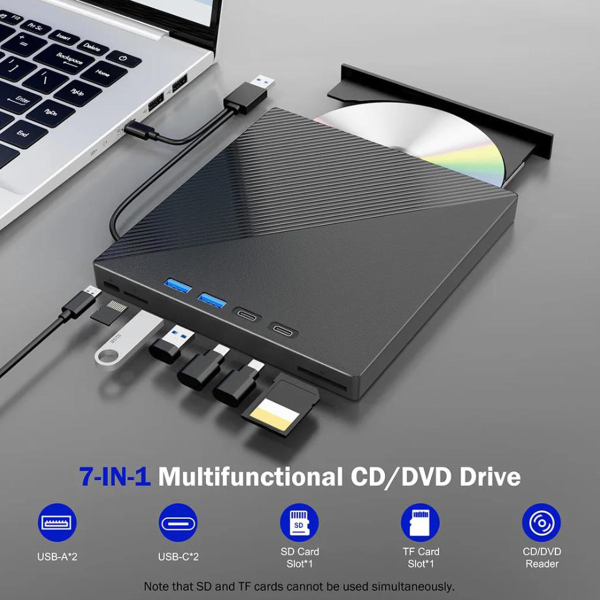 External Optical Drive for VCD/DVD/CD -ROM/ -R/ +R /-RW Burner