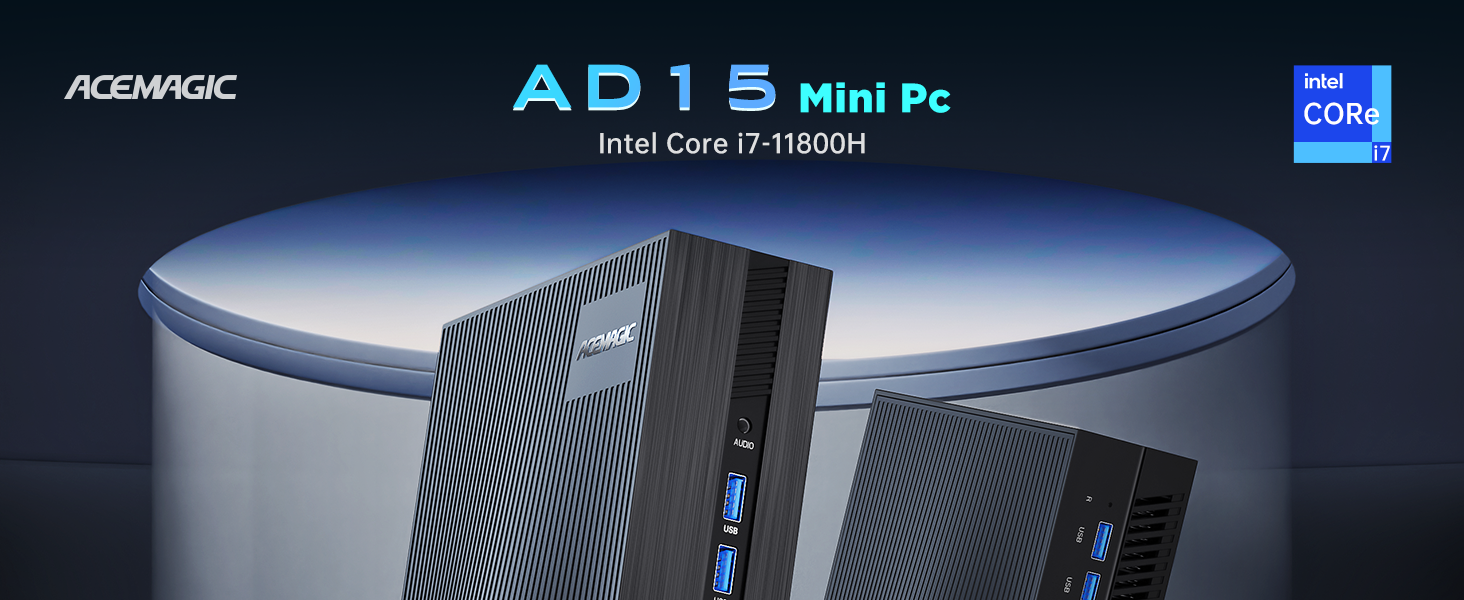 ACEMAGIC Mini PC Intel i7-11800H(8C/16T up to 4.6GHz) 16GB DDR4 512GB SSD, Mini  Desktop Computers Support 4K Triple Display/USB3.2/Type C/HDMI/WiFi6/BT5.2,  Mini Gaming PC for Office,Business,Home 