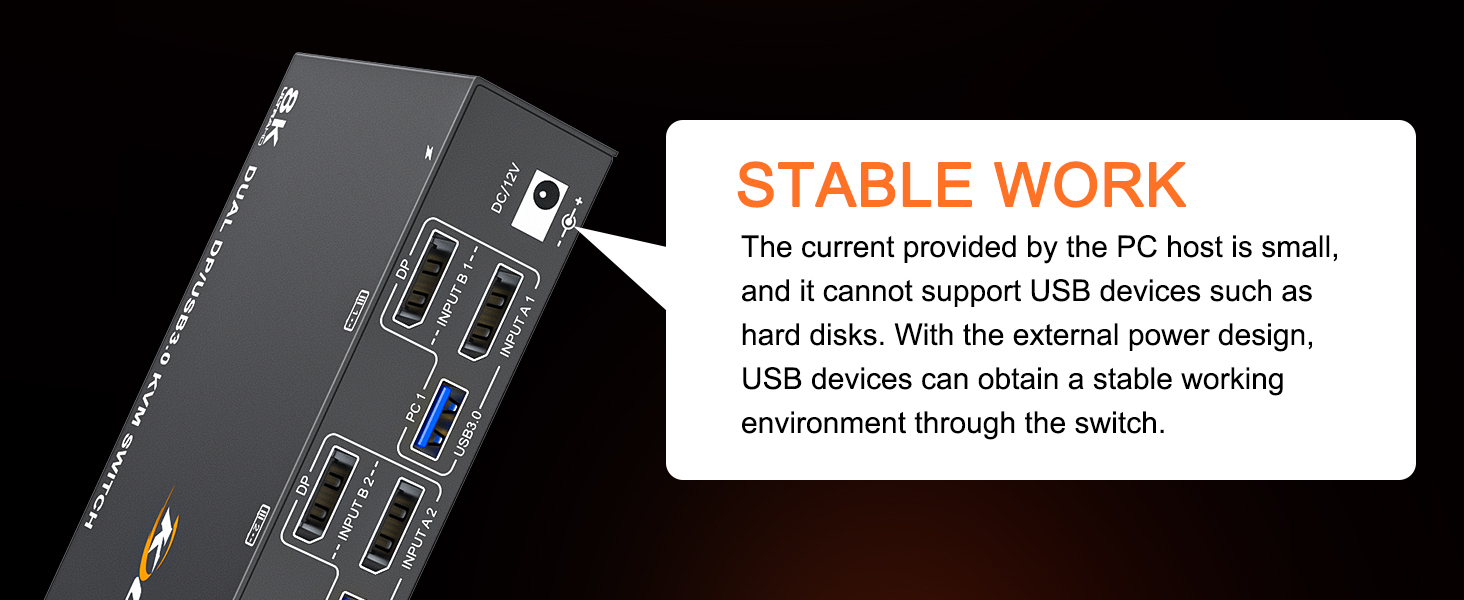 Support 2 switcing ways, physical button control and wired control