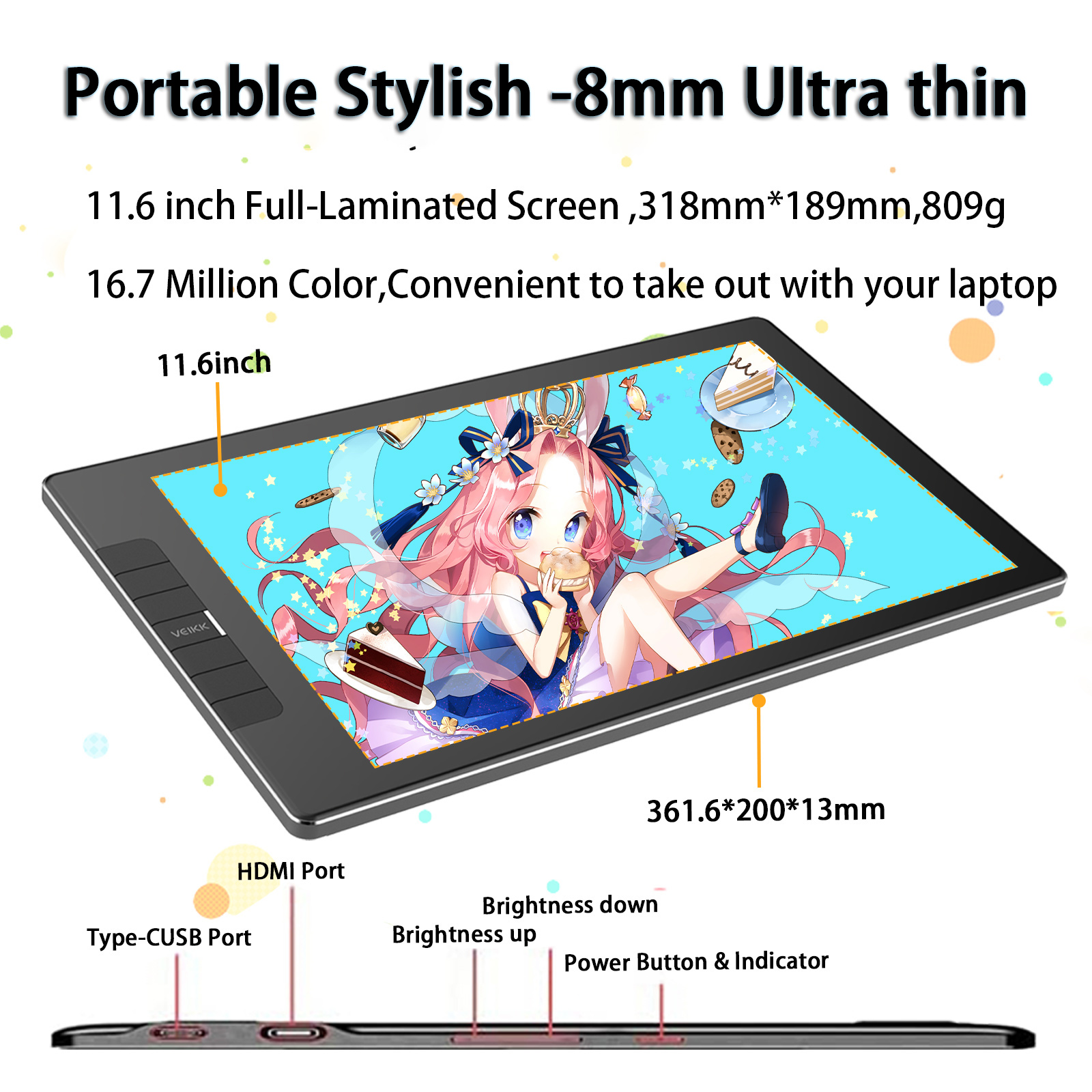 Veikk Studio VK1200 - Tablet Gráfico de Nível Profissional