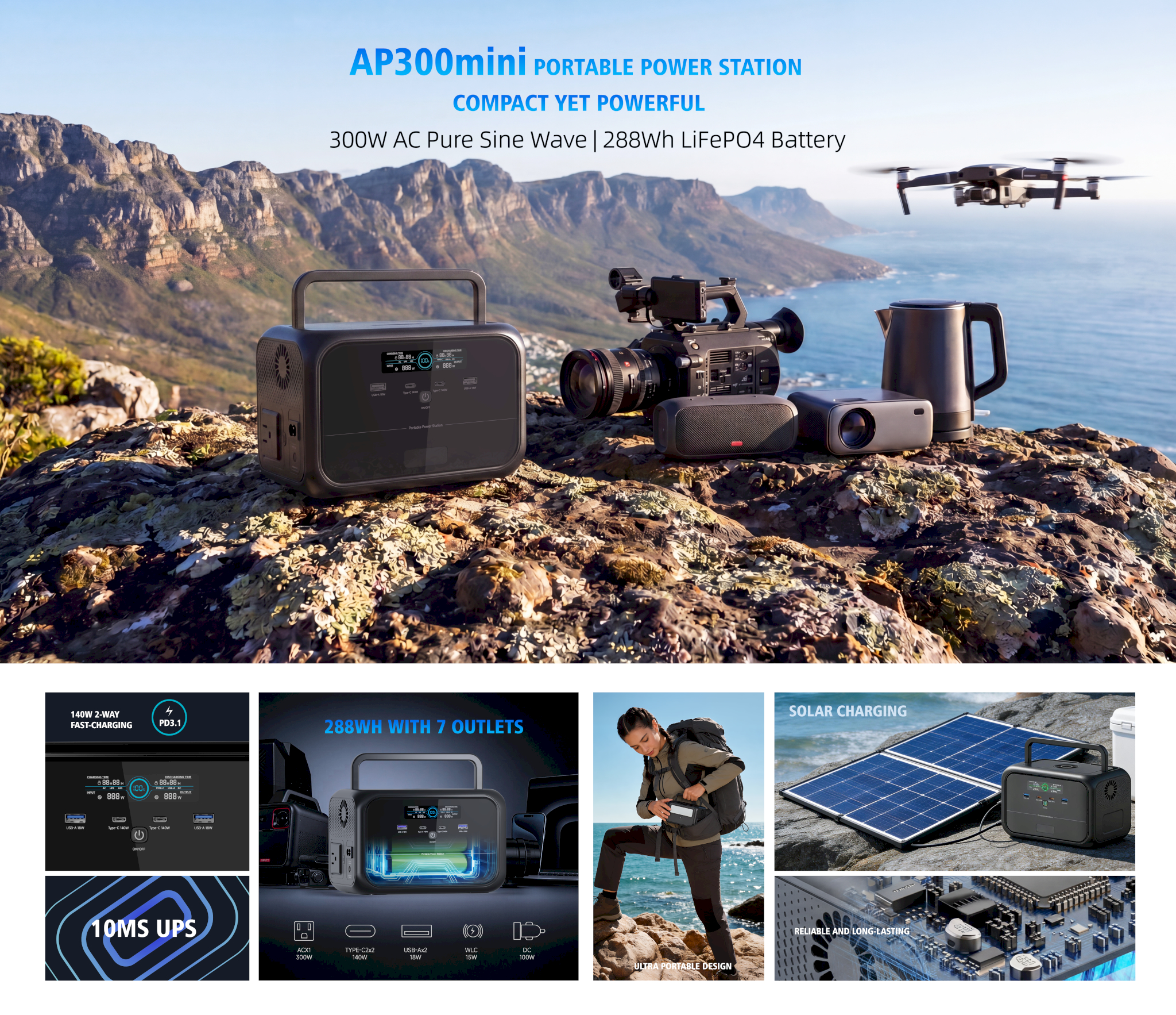 300W 288wh portable power station