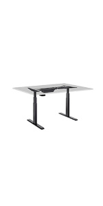 Triple-Motor Height-Adjustable Sit-Stand L-Shaped Corner Desk Frame, Black